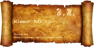 Wimmer Móric névjegykártya